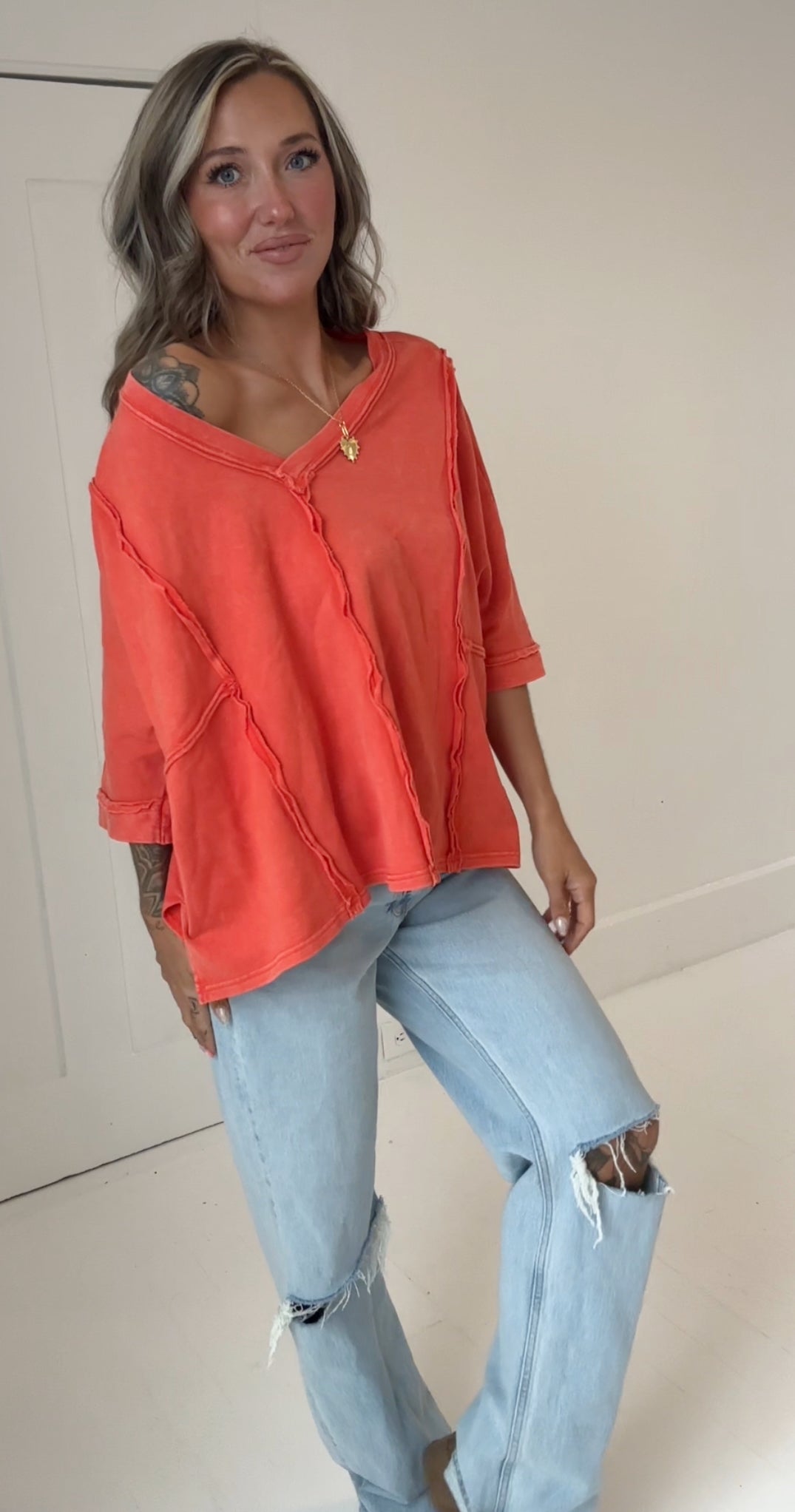 Luna's V-neck top