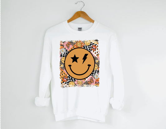 Retro Smiley and lightning bolt crew