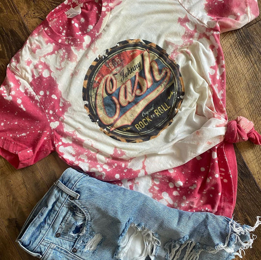 Bleached Johnny Cash tee