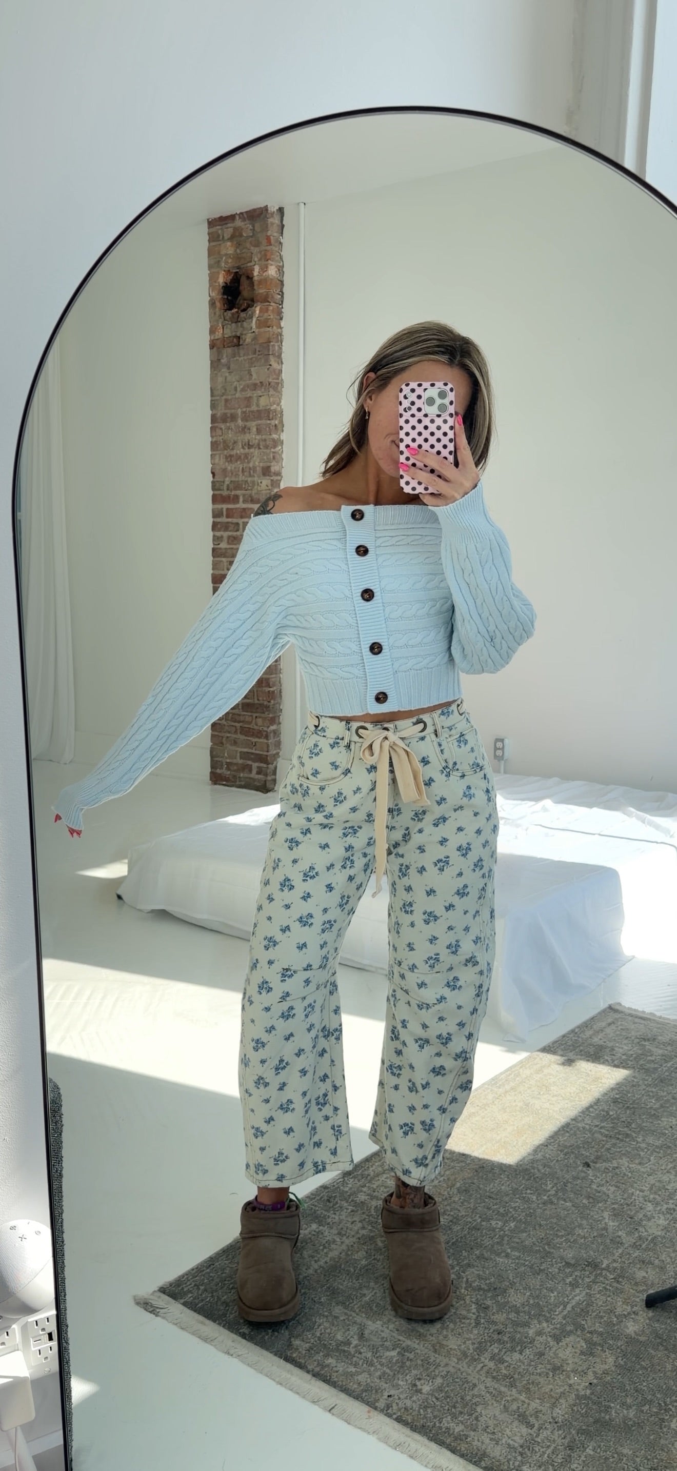 Britt's Floral Barrel Jean