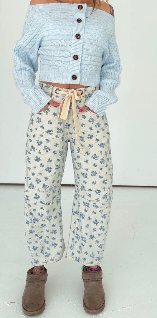 Britt's Floral Barrel Jean