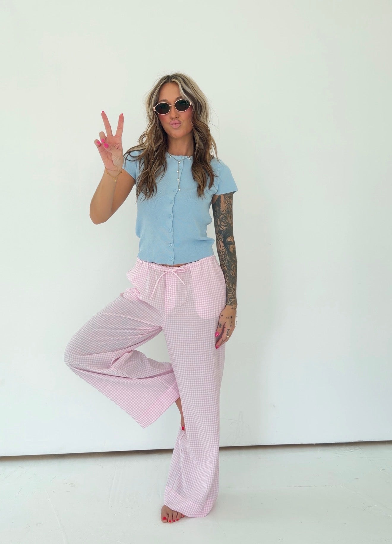 Button Front Short Sleeve Knit Top