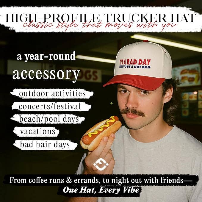 2-Tone Cap - It's A Bad Day To Be A Hotdog - Red/Beige