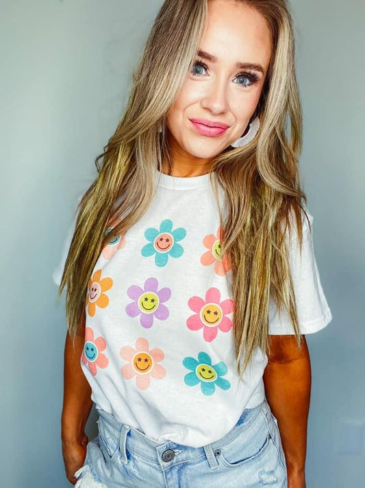 Flowers Smiley Tee